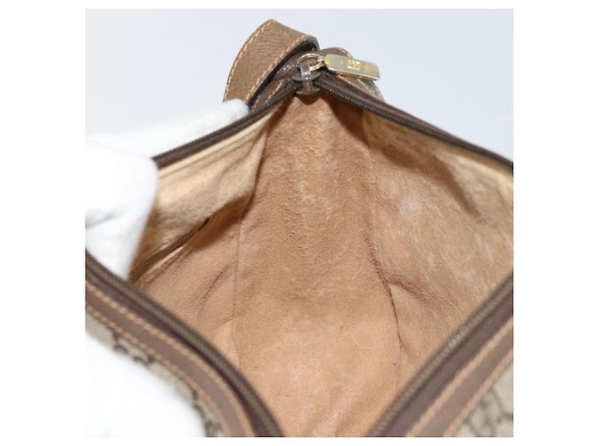 Borsa Sherry Line GG Supreme Web di GUCCI in PVC beige e oro 89 02 032 Auth 153392 D'oro - vista 20