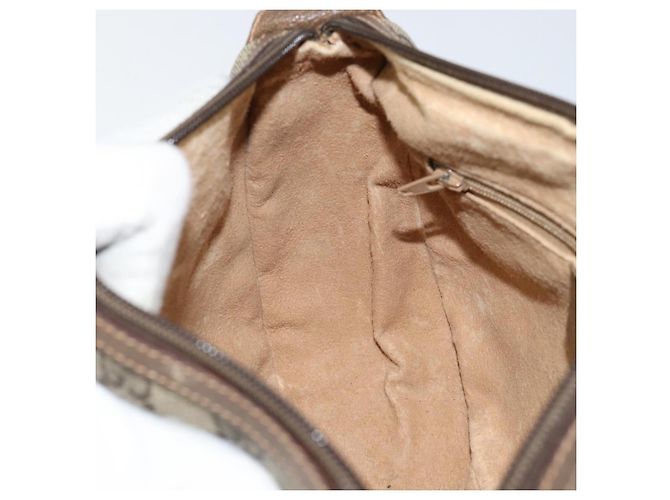 Borsa Sherry Line GG Supreme Web di GUCCI in PVC beige e oro 89 02 032 Auth 153392 D'oro - vista 21