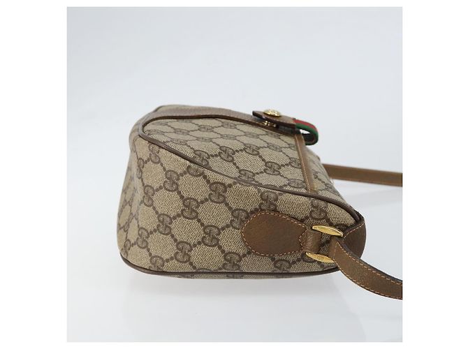 Borsa Sherry Line GG Supreme Web di GUCCI in PVC beige e oro 89 02 032 Auth 153392 D'oro - vista 3
