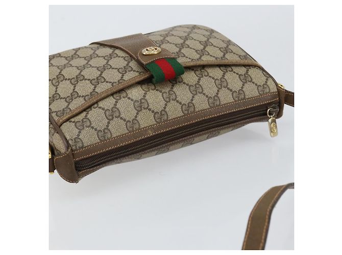 Borsa Sherry Line GG Supreme Web di GUCCI in PVC beige e oro 89 02 032 Auth 153392 D'oro - vista 6