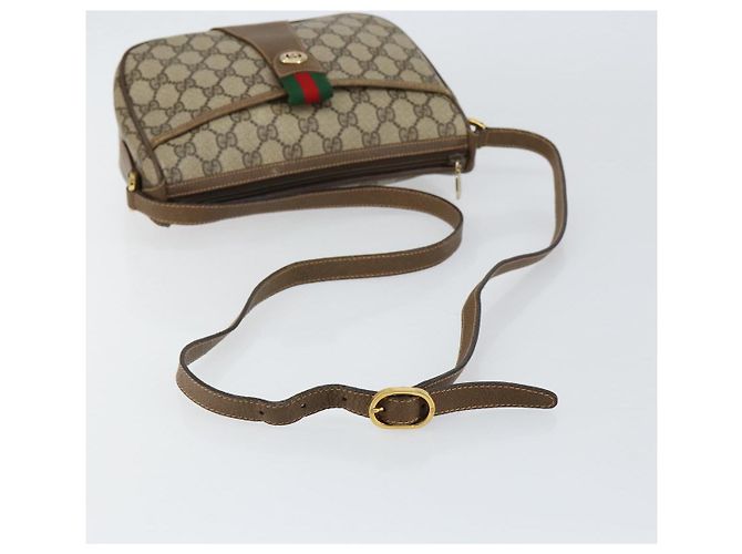 Borsa Sherry Line GG Supreme Web di GUCCI in PVC beige e oro 89 02 032 Auth 153392 D'oro - vista 7