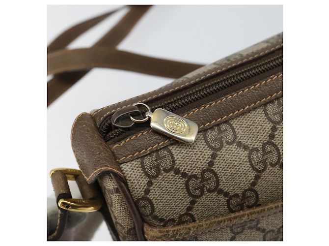 Borsa Sherry Line GG Supreme Web di GUCCI in PVC beige e oro 89 02 032 Auth 153392 D'oro - vista 9