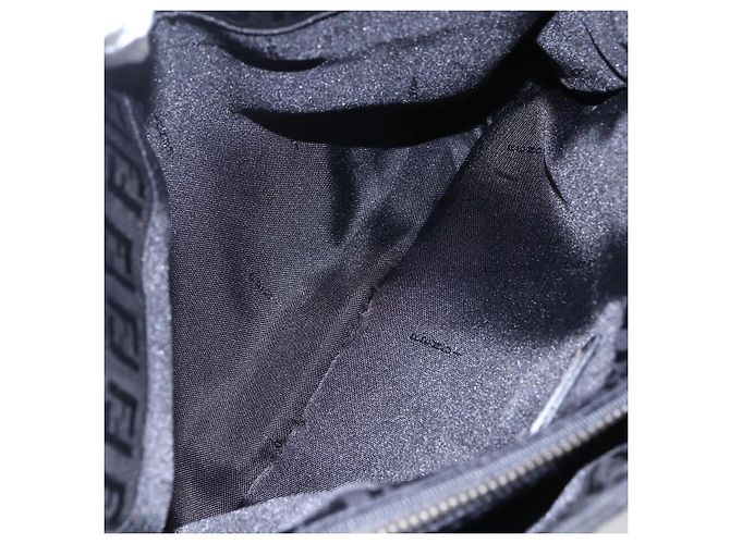 FENDI Zucchino Canvas Handtasche Schwarz Silber Authentisch am9157 - Ansicht 11