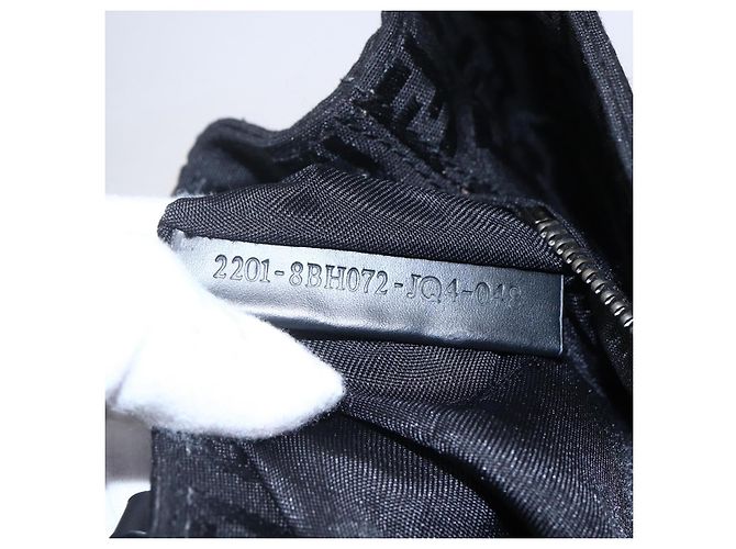 FENDI Zucchino Canvas Handtasche Schwarz Silber Authentisch am9157 - Ansicht 12