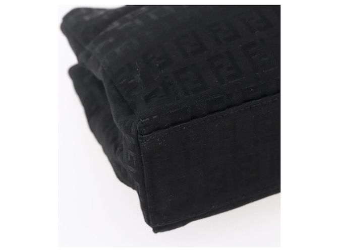 FENDI Zucchino Canvas Handtasche Schwarz Silber Authentisch am9157 - Ansicht 15