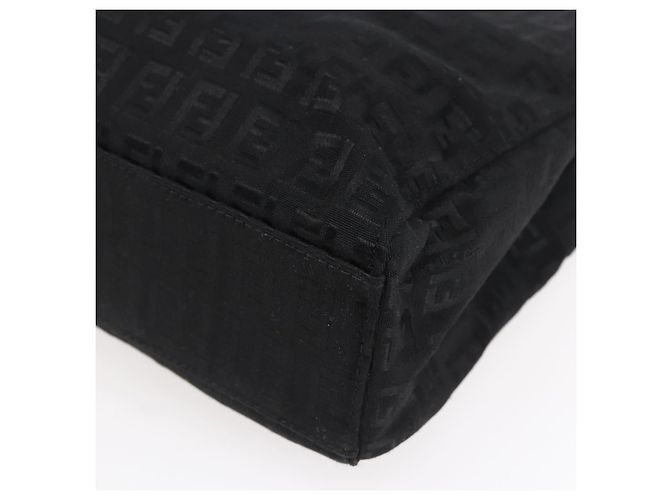 FENDI Zucchino Canvas Handtasche Schwarz Silber Authentisch am9157 - Ansicht 16