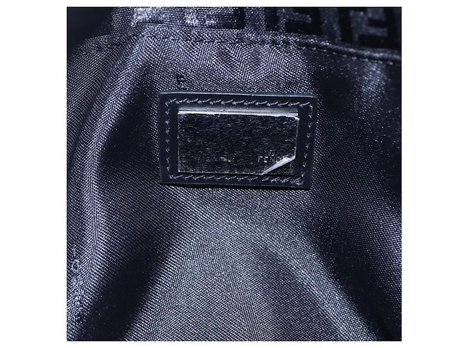 FENDI Zucchino Canvas Handtasche Schwarz Silber Authentisch am9157 - Ansicht 17