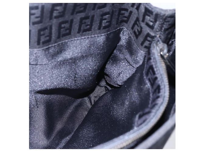 FENDI Zucchino Canvas Handtasche Schwarz Silber Authentisch am9157 - Ansicht 19