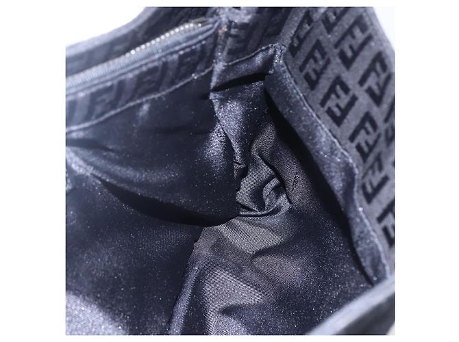FENDI Zucchino Canvas Handtasche Schwarz Silber Authentisch am9157 - Ansicht 20