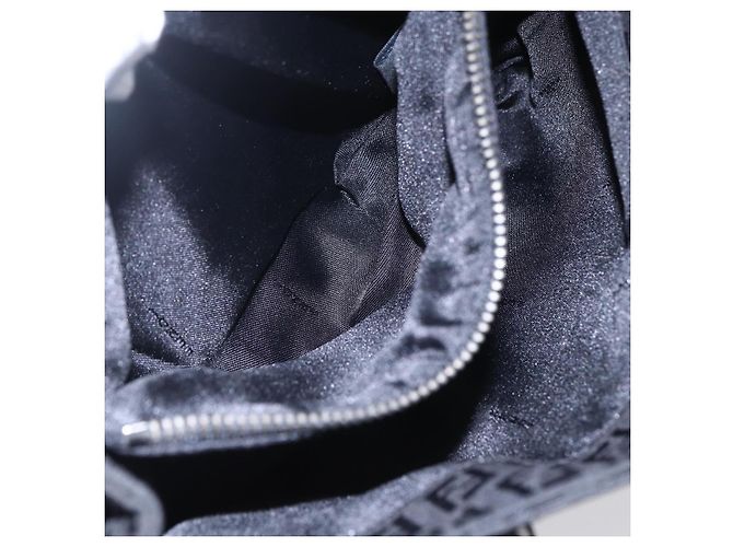 FENDI Zucchino Canvas Handtasche Schwarz Silber Authentisch am9157 - Ansicht 21
