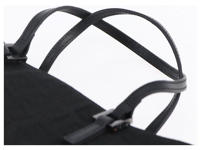 FENDI Zucchino Canvas Handtasche Schwarz Silber Authentisch am9157 - Ansicht 8