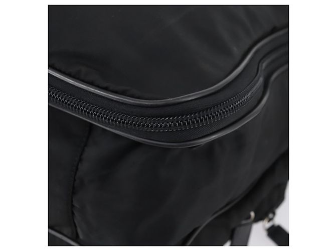 Borsa Boston PRADA in nylon 2 in 1 nera argento autentica am9248 Nero - vista 14