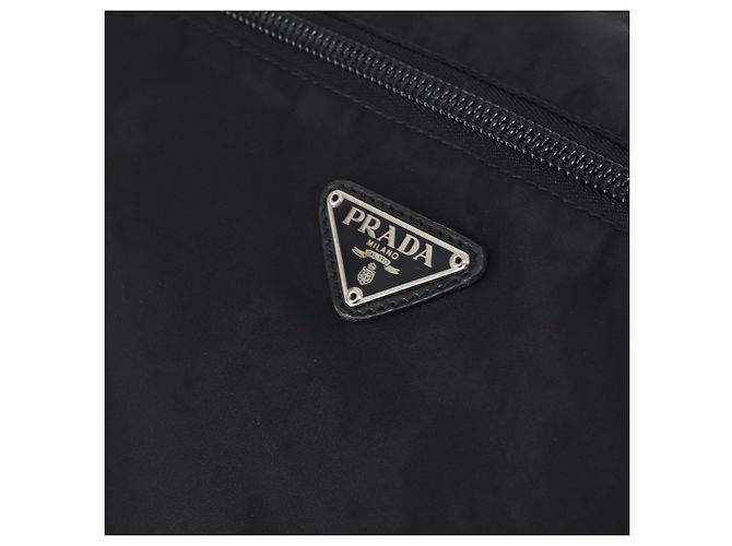 Borsa Boston PRADA in nylon 2 in 1 nera argento autentica am9248 Nero - vista 16