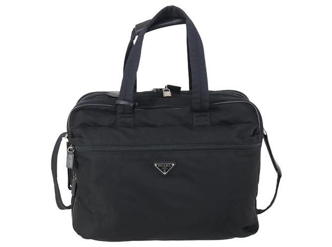 Borsa Boston PRADA in nylon 2 in 1 nera argento autentica am9248 Nero - vista 2