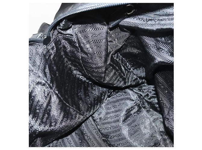 Borsa Boston PRADA in nylon 2 in 1 nera argento autentica am9248 Nero - vista 23