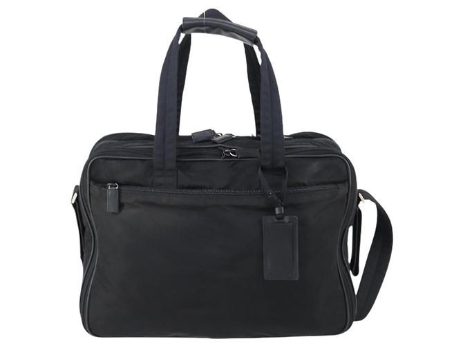 Borsa Boston PRADA in nylon 2 in 1 nera argento autentica am9248 Nero - vista 3