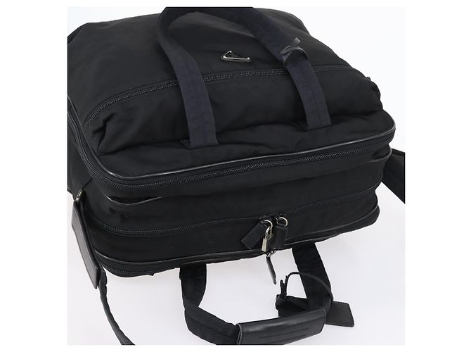 Borsa Boston PRADA in nylon 2 in 1 nera argento autentica am9248 Nero - vista 6