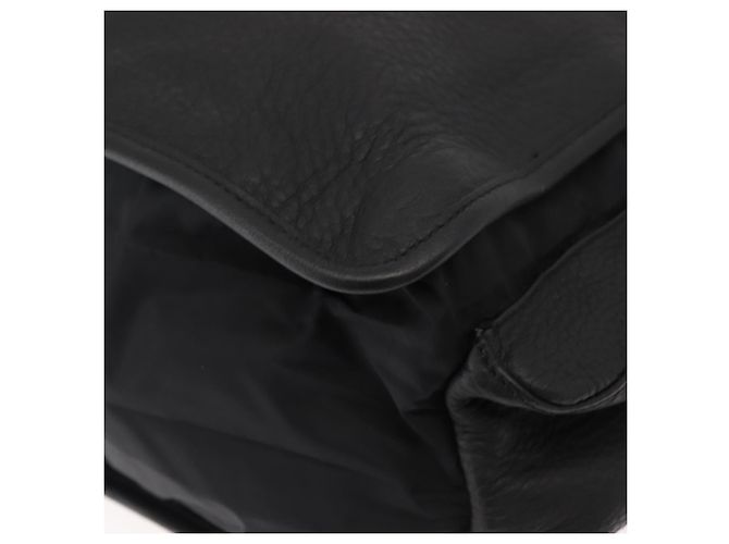 PRADA Borsa sportiva in nylon pelle nera argento Auth gh1071 Nero - vista 14