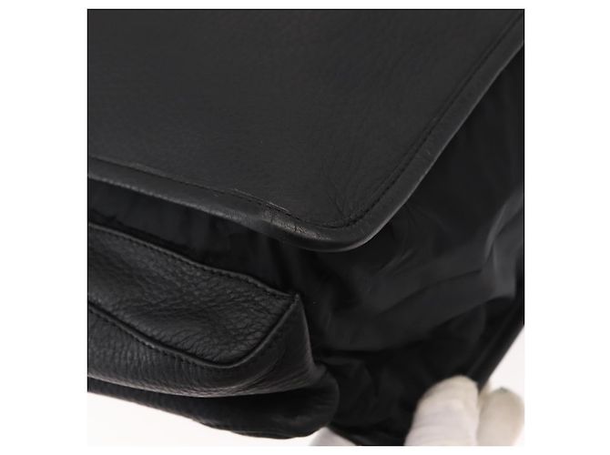 PRADA Borsa sportiva in nylon pelle nera argento Auth gh1071 Nero - vista 15