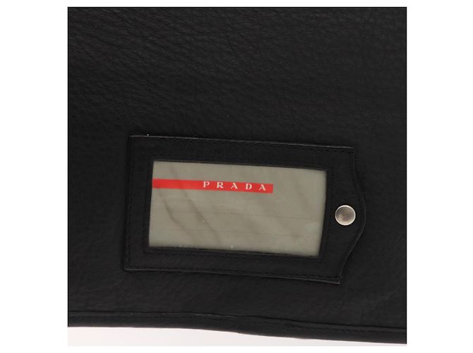PRADA Borsa sportiva in nylon pelle nera argento Auth gh1071 Nero - vista 17