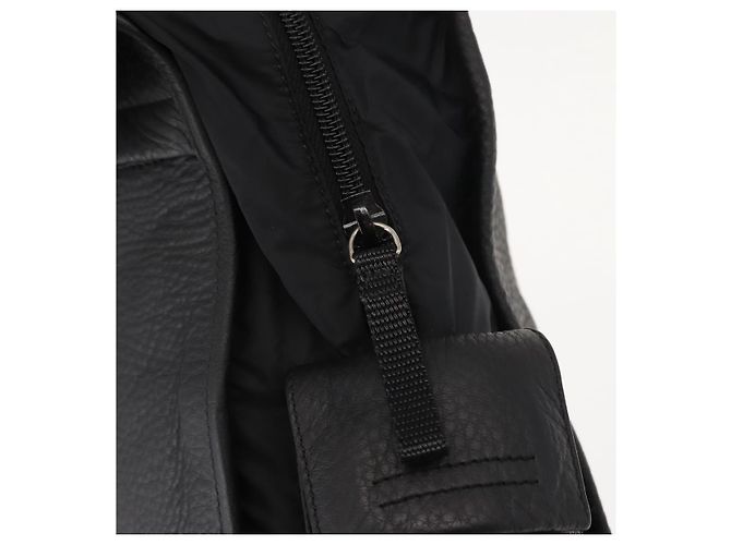 PRADA Borsa sportiva in nylon pelle nera argento Auth gh1071 Nero - vista 18