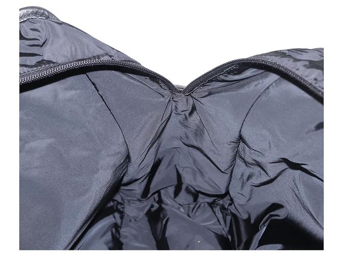 PRADA Borsa sportiva in nylon pelle nera argento Auth gh1071 Nero - vista 21