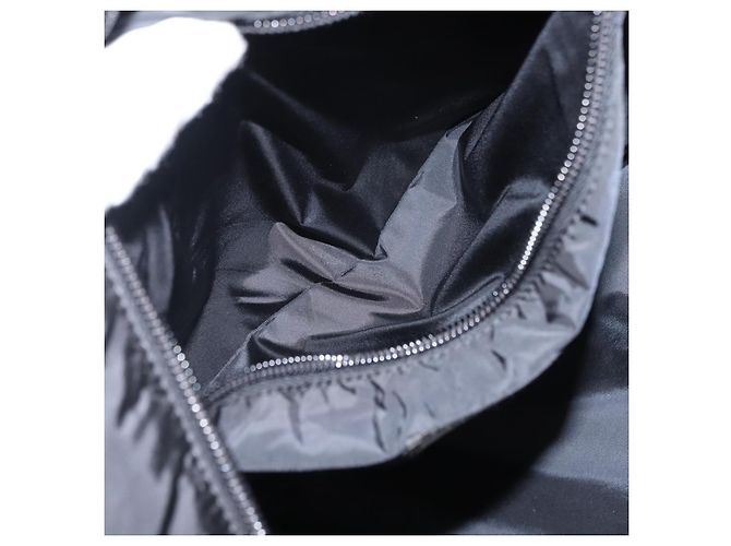 PRADA Borsa sportiva in nylon pelle nera argento Auth gh1071 Nero - vista 22