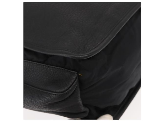 PRADA Borsa sportiva in nylon pelle nera argento Auth gh1071 Nero - vista 9