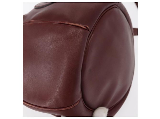 CARTIER Bolso de Hombro Must Line Cuero Burdeos Oro Auth 156815 Dorado - vista 10
