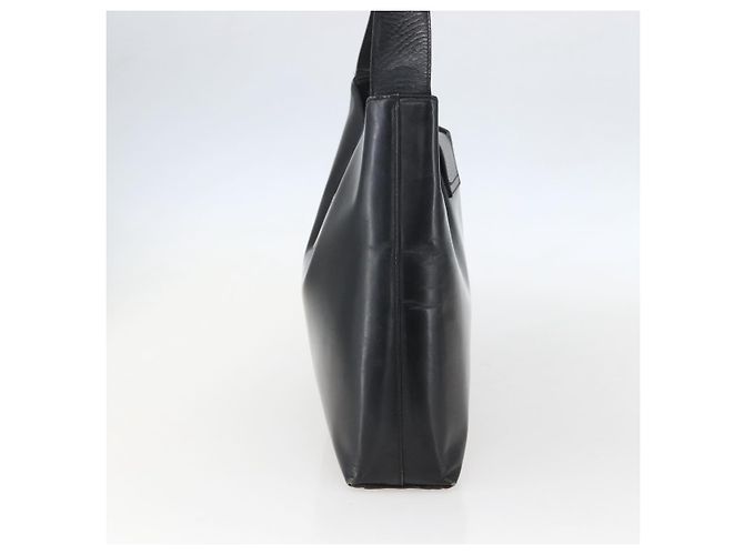 Borsa a Spalla Gancini in Pelle Nera e Oro Salvatore Ferragamo Auth 157063 Nero D'oro - vista 5