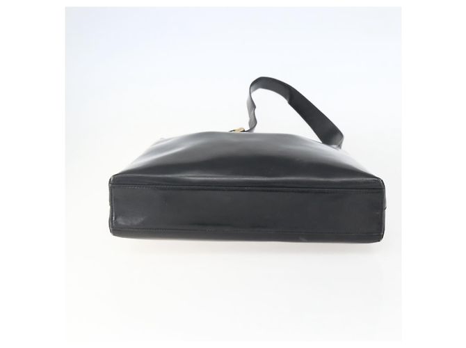 Borsa a Spalla Gancini in Pelle Nera e Oro Salvatore Ferragamo Auth 157063 Nero D'oro - vista 9