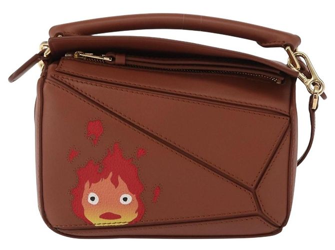 LOEWE Mini Puzzle Borsa Loewe x Studio Ghibli Calcifer 2way Marrone Auth BA9009SM D'oro - vista 13