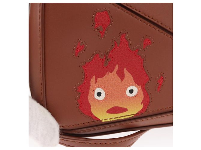 LOEWE Mini Puzzle Borsa Loewe x Studio Ghibli Calcifer 2way Marrone Auth BA9009SM D'oro - vista 20