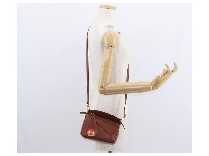 LOEWE Mini Puzzle Borsa Loewe x Studio Ghibli Calcifer 2way Marrone Auth BA9009SM D'oro - vista 25