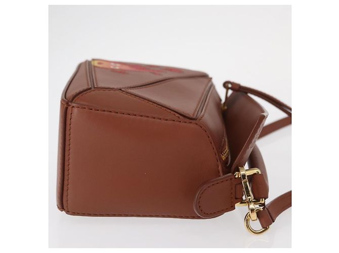 LOEWE Mini Puzzle Borsa Loewe x Studio Ghibli Calcifer 2way Marrone Auth BA9009SM D'oro - vista 3