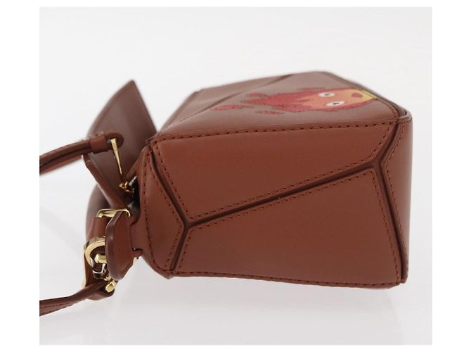 LOEWE Mini Puzzle Borsa Loewe x Studio Ghibli Calcifer 2way Marrone Auth BA9009SM D'oro - vista 4