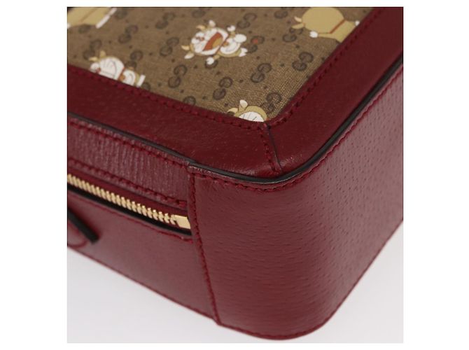 Borsa di collaborazione GUCCI Micro GG Supreme Doraemon in PVC 655596 Auth 151200SAM Beige D'oro - vista 12