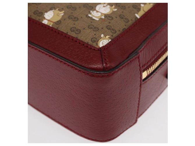 Borsa di collaborazione GUCCI Micro GG Supreme Doraemon in PVC 655596 Auth 151200SAM Beige D'oro - vista 13