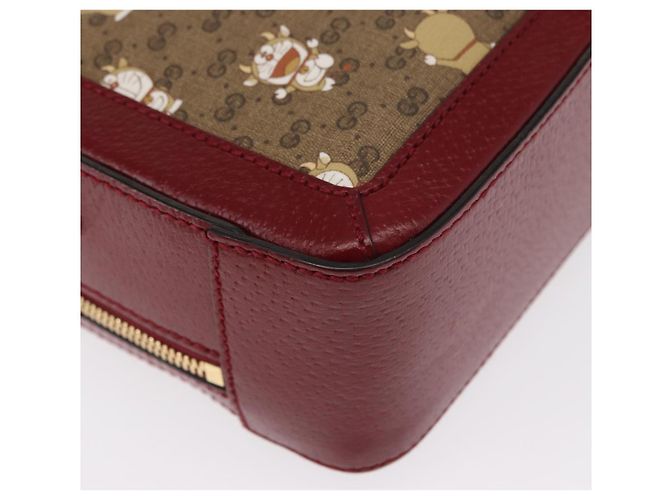 Borsa di collaborazione GUCCI Micro GG Supreme Doraemon in PVC 655596 Auth 151200SAM Beige D'oro - vista 14