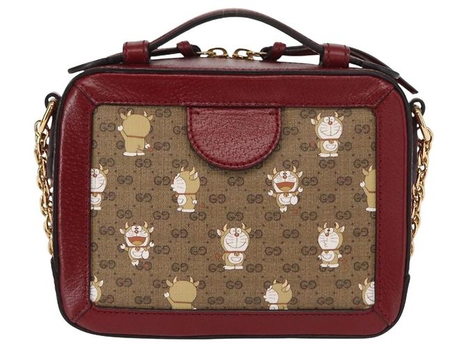 Borsa di collaborazione GUCCI Micro GG Supreme Doraemon in PVC 655596 Auth 151200SAM Beige D'oro - vista 3