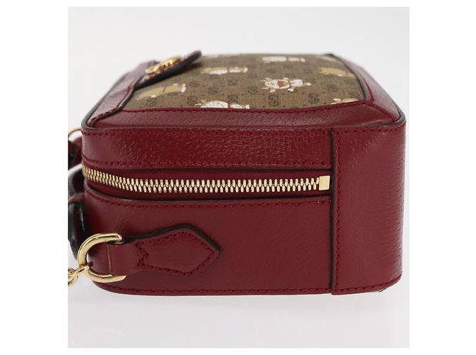 Borsa di collaborazione GUCCI Micro GG Supreme Doraemon in PVC 655596 Auth 151200SAM Beige D'oro - vista 5
