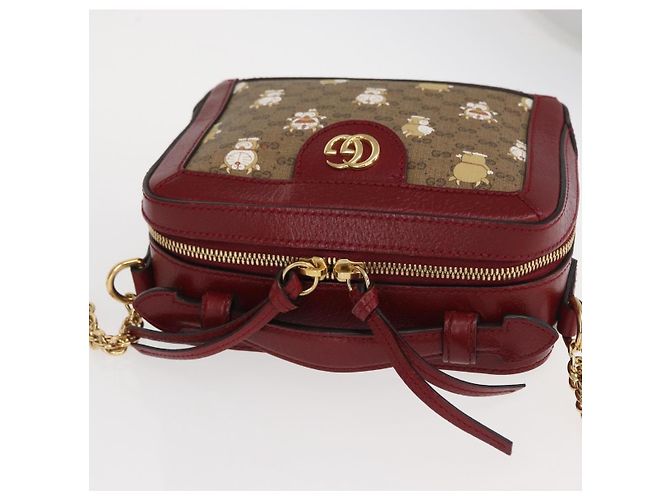 Borsa di collaborazione GUCCI Micro GG Supreme Doraemon in PVC 655596 Auth 151200SAM Beige D'oro - vista 6