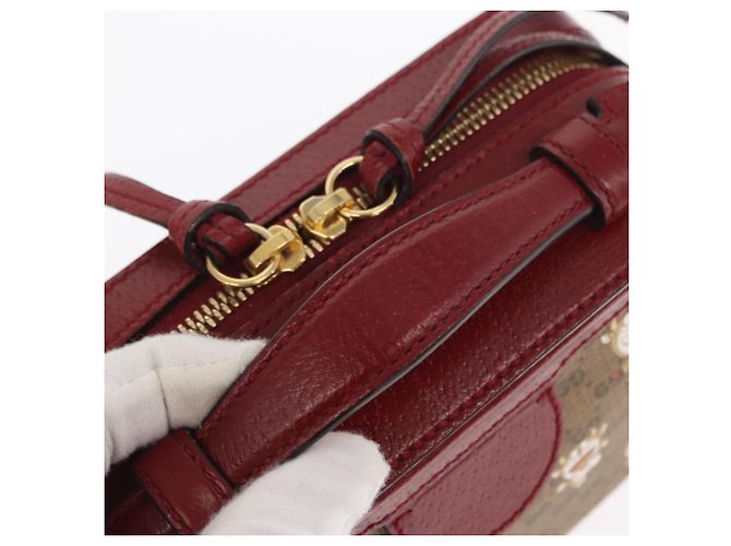 Borsa di collaborazione GUCCI Micro GG Supreme Doraemon in PVC 655596 Auth 151200SAM Beige D'oro - vista 7