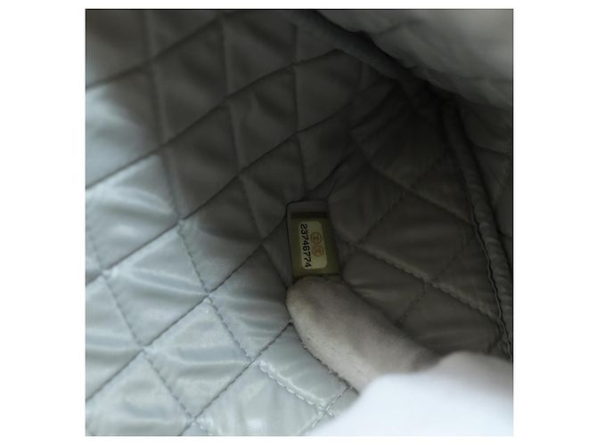 CHANEL Clutch Tasche Canvas Grau CC Auth 148530M Braun - Ansicht 11