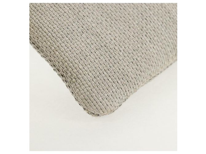 CHANEL Clutch Tasche Canvas Grau CC Auth 148530M Braun - Ansicht 16