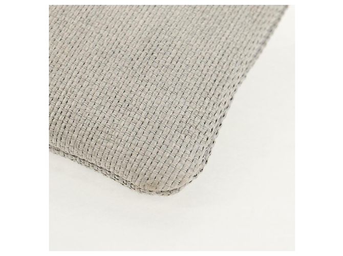 CHANEL Clutch Tasche Canvas Grau CC Auth 148530M Braun - Ansicht 17