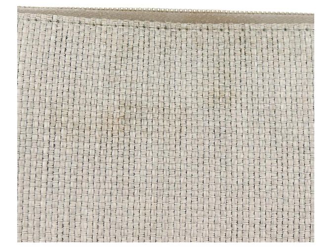 CHANEL Clutch Tasche Canvas Grau CC Auth 148530M Braun - Ansicht 3