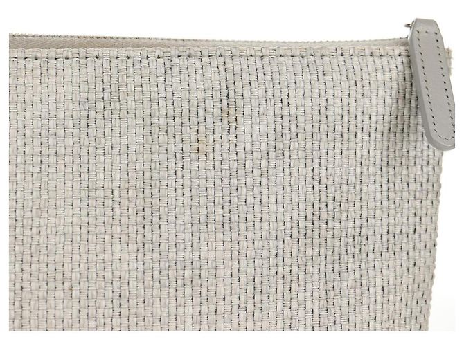 CHANEL Clutch Tasche Canvas Grau CC Auth 148530M Braun - Ansicht 4
