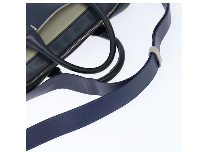 Borsa da lavoro in pelle Christian Dior 2 modi Blu Navy Argento Auth ar13763 - vista 10