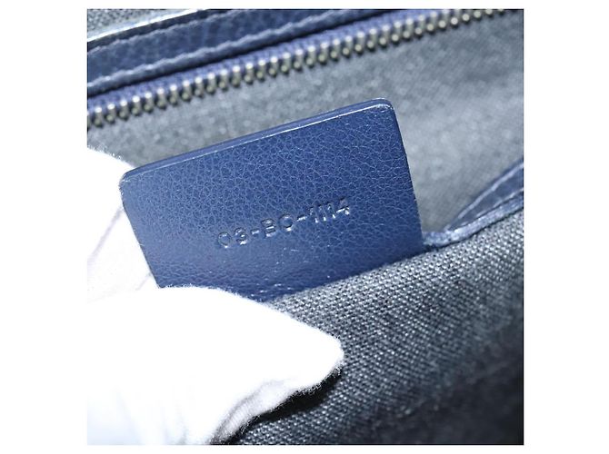 Borsa da lavoro in pelle Christian Dior 2 modi Blu Navy Argento Auth ar13763 - vista 12